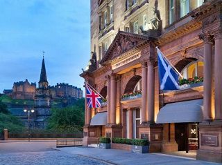 Thumbnail showing the Waldorf Astoria Hotel with Edinburgh Castle in the distance