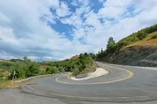 a hairpin bend near Nea Kotyli, Greece