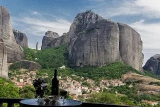 View from room balcony at Daupiani House Hotel, Greece