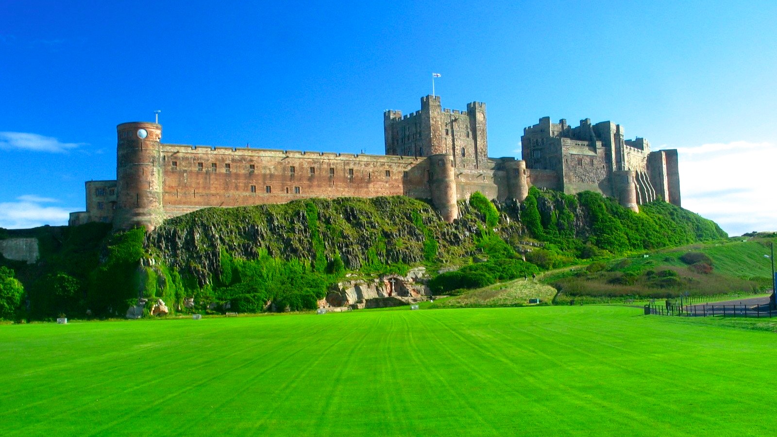 View of Bamburgh Castle Northumberland facing east