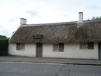 the thatched cottage birthplace of poet Robert Burns