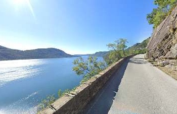 Lago d'Orta on the left riding along the Sp46 Heading South