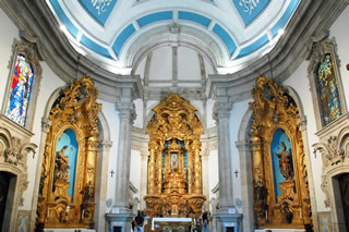 The gilded alter inside Lamego Cathedral