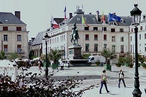 Place-du-Martroi in Orleans with Joan d'Arc on horseback