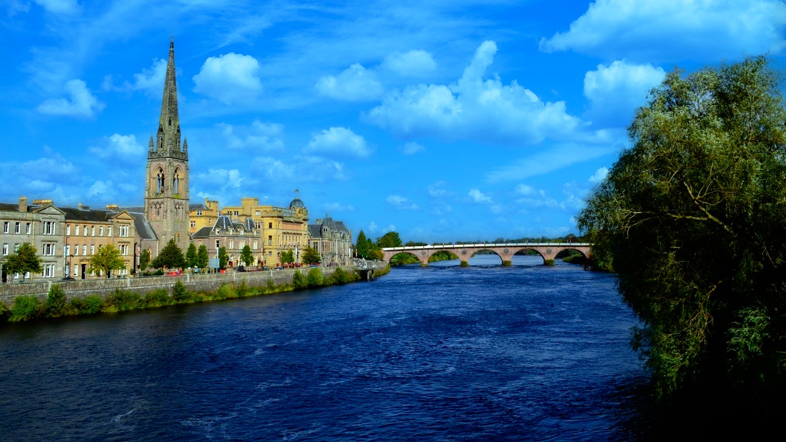 View across River Tay to Perth