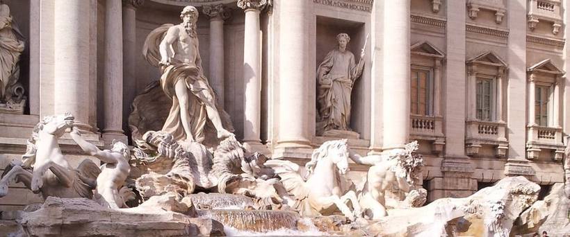 The Trevi Fountain in Rome Italy