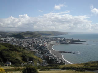 View looking South across Aberystwyth