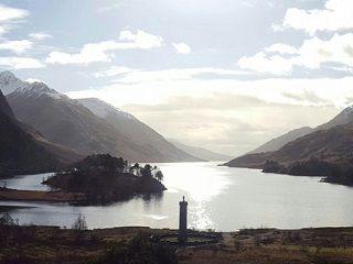 A thumbnail of Glenfinnan Monument and Loch Shiel looking behind the monument towards and Loch Shiel