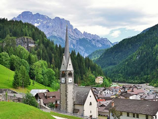 The village of Caprile in the Dolomites